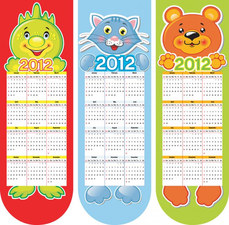 free vector Calendar 2012 calendar 02 vector